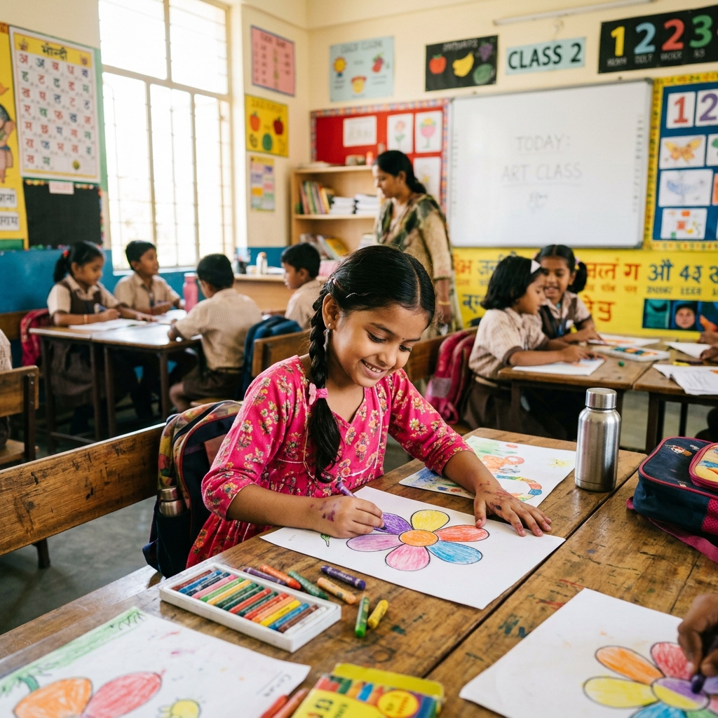 Teacher and students